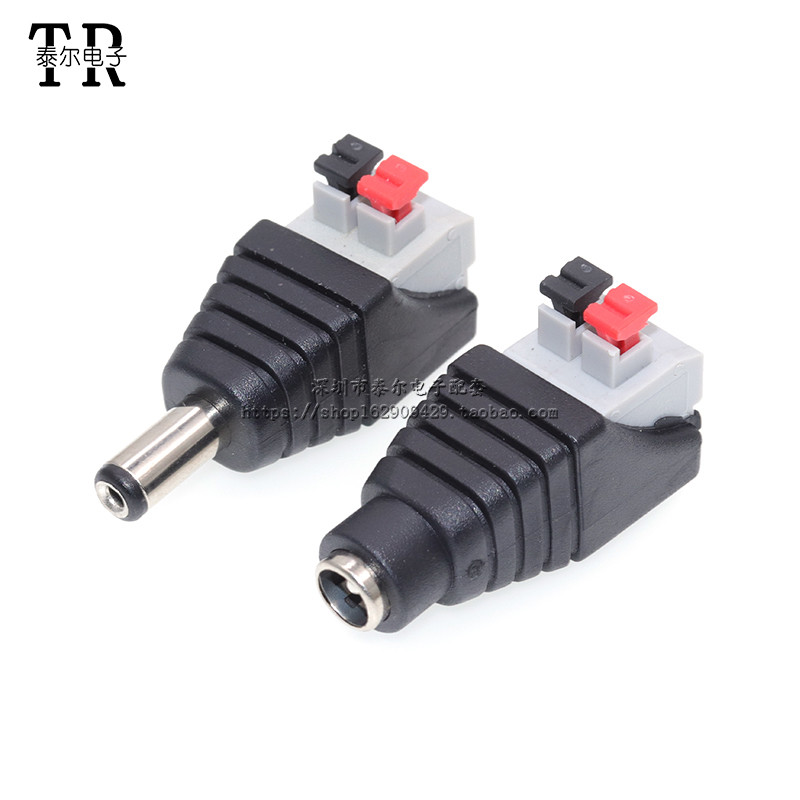 สไตล์ใหม่ Push Type DC Power Connector DC Power ชาย/หญิง Crimping ประเภท DC ชาย/หญิง 5.5 * 2.1 มม.