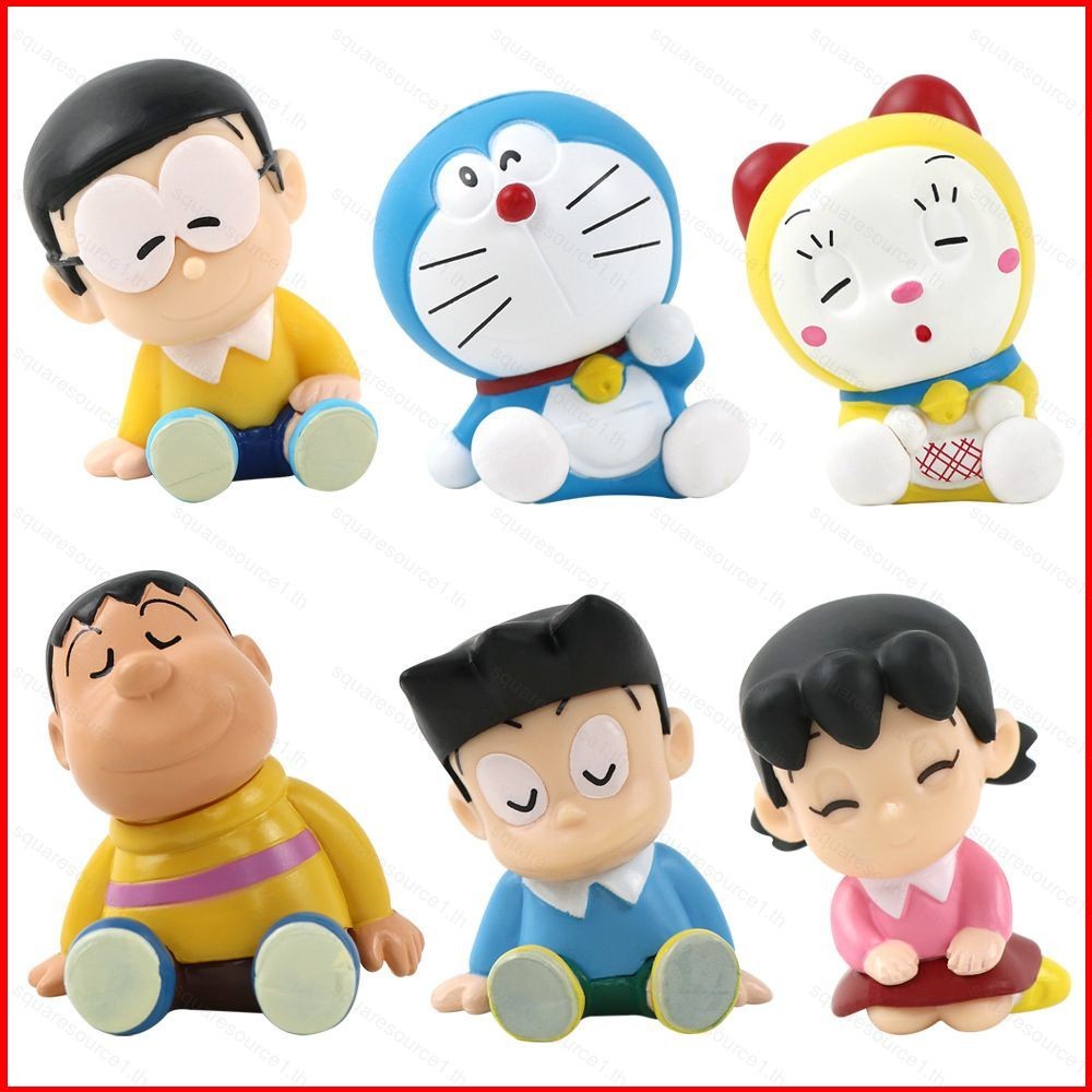 Sqt 6 ชิ้น Doraemon Action Figure Noramyaako Big G Nobita Nobi Shizuka Minamoto Honekawa Suneo ตุ๊กตาตกแต่งรถ