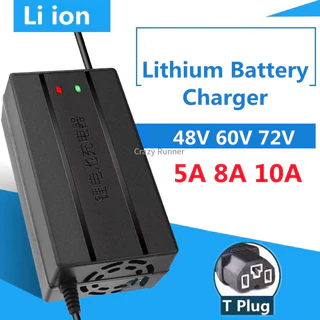 【Li Ion Charger 】ที่ชาร์จแบตเตอรี่ลิเธียม 48V 60V 72V 5A 8A 10A พร้อมพัดลม สําหรับรถจักรยานไฟฟ้า สกูตเตอร์ LiFePo4 54.6V 58.4V 58.8V 67.2V 71.4V 73V 84V