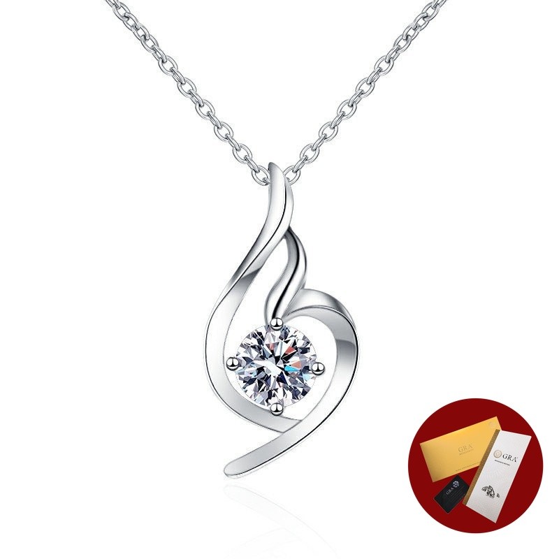 (พร้อมใบรับรอง Gra) Pt950 Moissanite จี้สร้อยคอเพชรสีขาวหรูหราเครื่องประดับ Fine