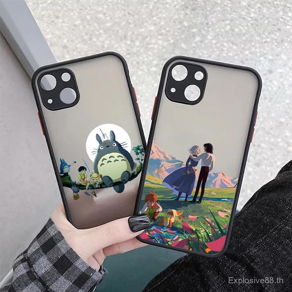 น่ารัก Totoro Anime Studio Ghibli miyazaki กันกระแทก Matte Case สำหรับ Apple 14 PLUS สำหรับ iPhone 1
