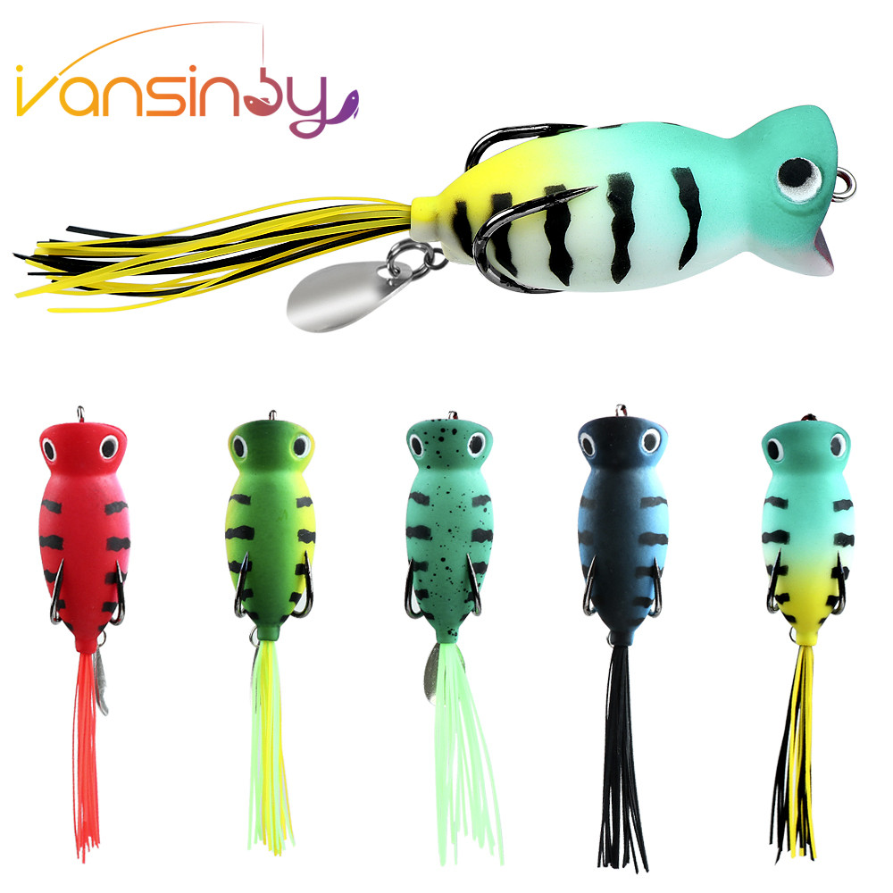 เหยื่อตกปลากบ 5.5 ซม./8.7g Popper Topwater Bass Fishing Frog Lure เหยื่อ