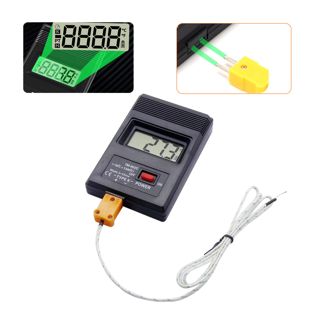 Tm-902c (-50C To 1300C) เครื่องวัดอุณหภูมิ TM902C Digital K Type Temperature Sensor + Thermocouple Probe Detector