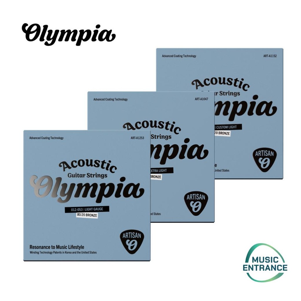 Olympia ARTISAN 80/20 Bronze ART Acoustic Guitar Strings สายกีตาร์โปร่ง เบอร์ 10 11 12