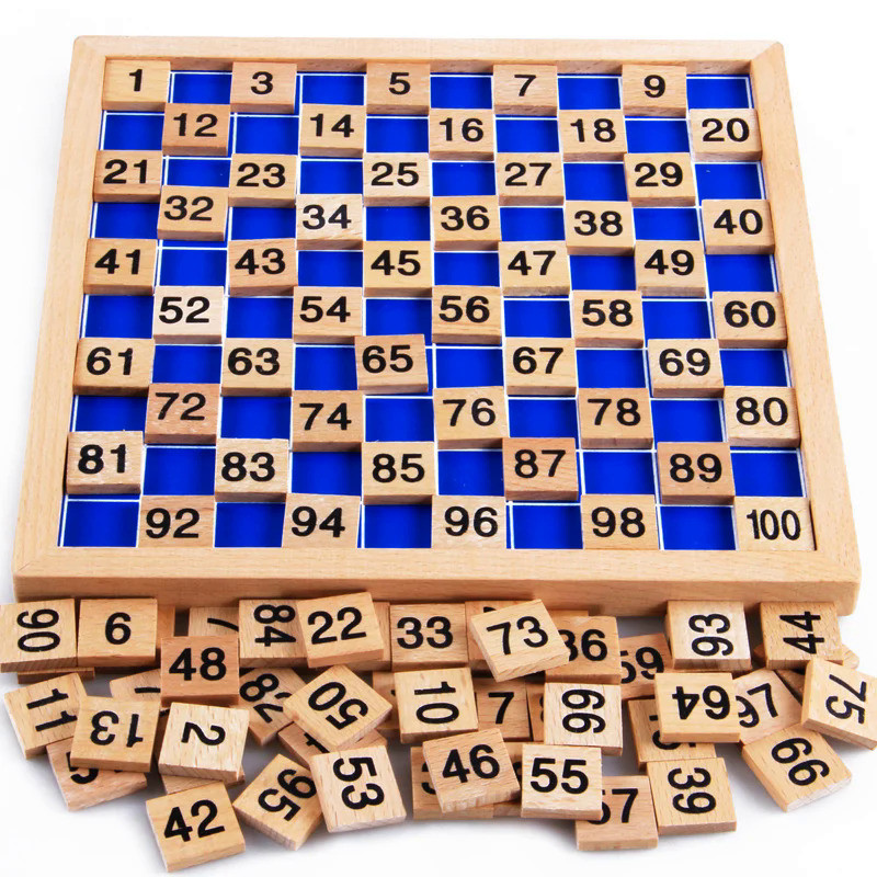 Montessori Materials Educational Wooden Toys 1-100 Digit Cognitive Math Toy Teaching Logarithm Versi