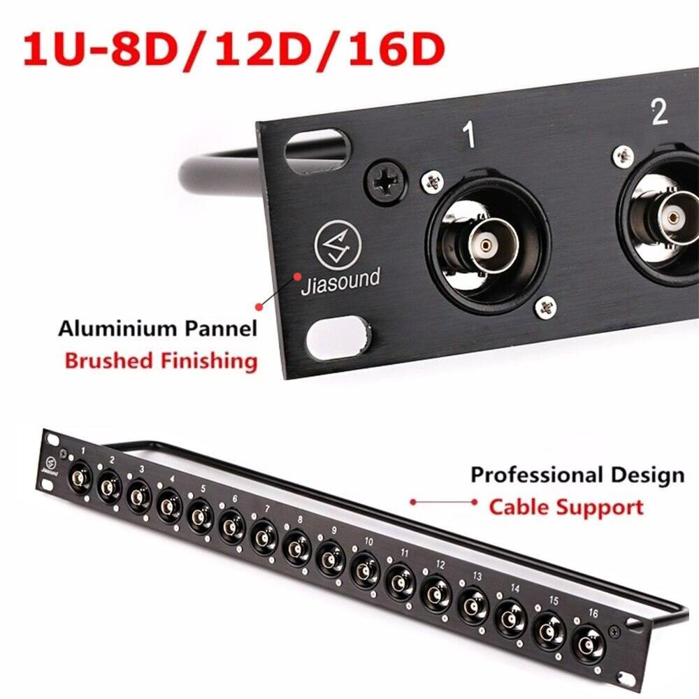 Hd-sdi 3G-SDI BNC วิดีโอตู้จัมเปอร์ Connnector 1U Rack Patch แผง 4 8 12 16 ช่อง