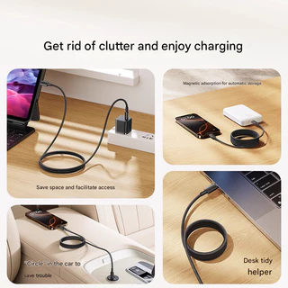 1m/1.5m/2m สายชาร์จแม่เหล็กประเภท c สายชาร์จเร็ว 100W สายชาร์จเร็วสําหรับ Huawei xiaomi usb type c สายเร็ว