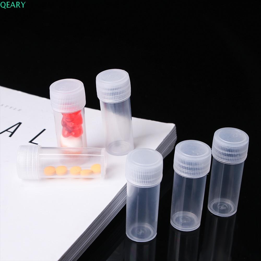 Qeary ตัวอย่างขวดใส 20 ชิ้นยาเก็บภาชนะบรรจุยา Vial Travel Test Tube