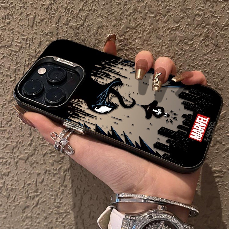 จัดส่งทันที เคสไอโฟน11 12 13 14 15 16 Pro Max Venom Spider-Man Creative Retro Case For iPhone 13PM,16PM,15PM,XS,7+8P
