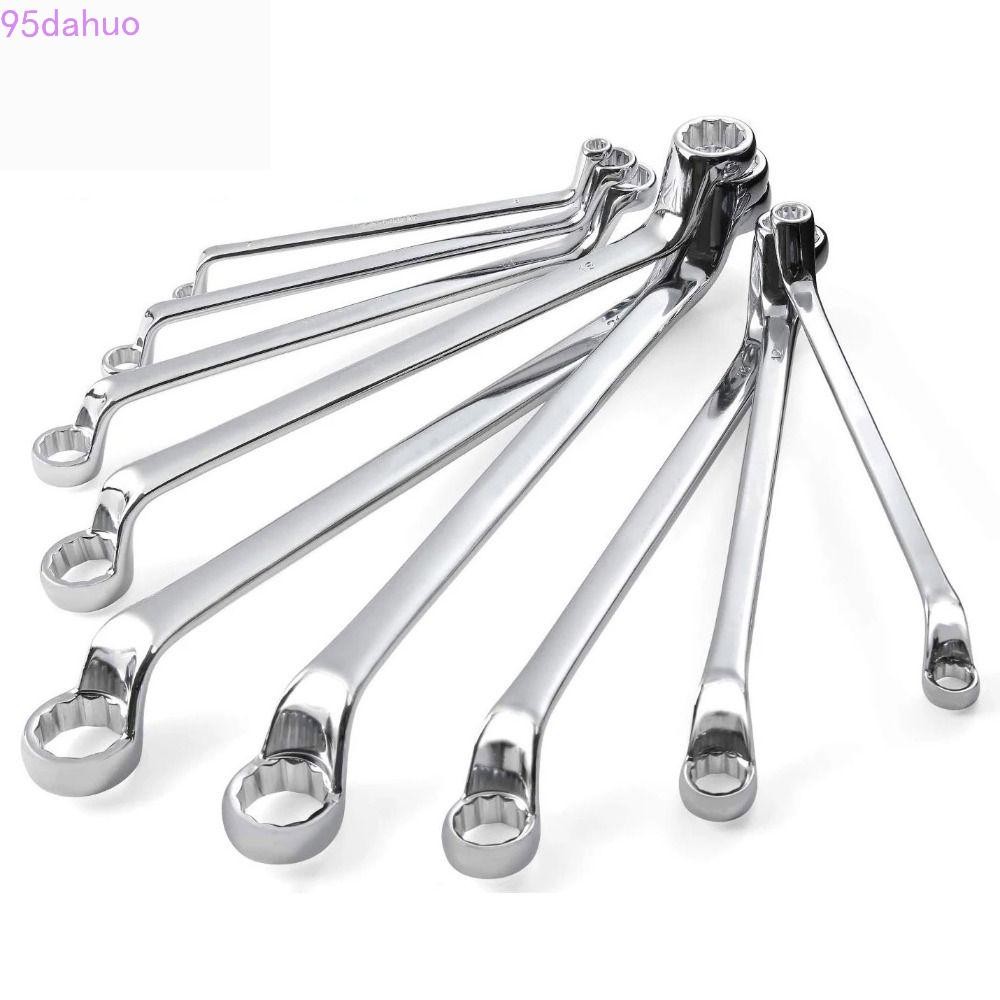 Dahuo ประแจปลายกล่องคู่, 45 องศา Chrome เหล็ก Offset แหวน Spanner, ใช้งานได้จริง Offset Handle 6-27 มม.เมตริกกล่องประแจฮาร์ดแวร์บํารุงรักษา