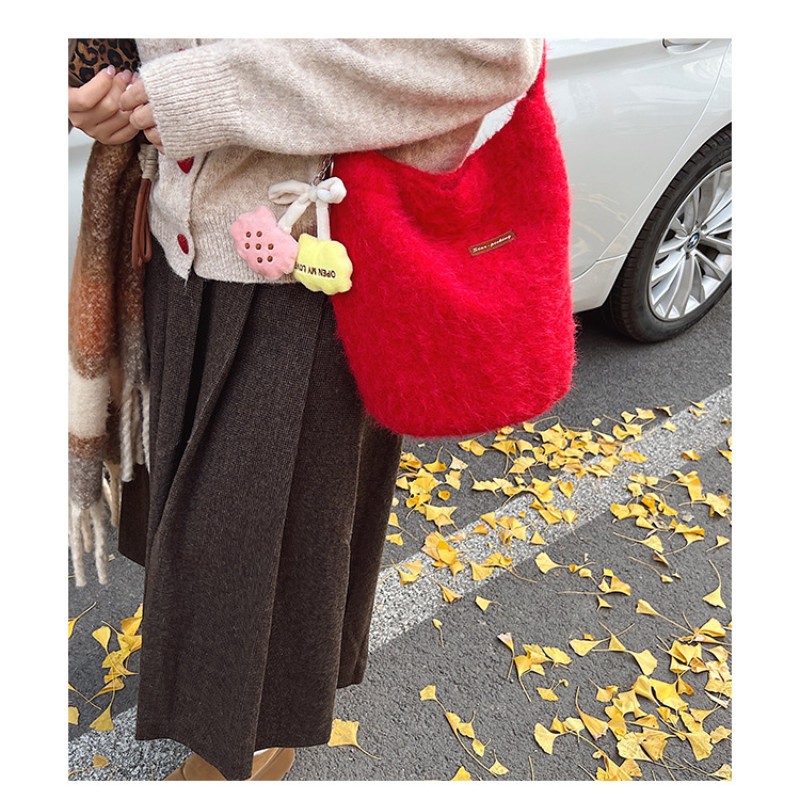 Mousoon New Niche Shoulder Messenger Bag Female Fashion Personality Trend Korean Style Shoulder Bucket Bag