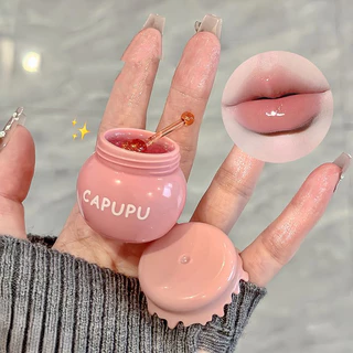 Capupu ลิปบาล์มกระป๋องน่ารักให้ความชุ่มชื้น Anti-drying Lightening Lip Lines Lip Mask