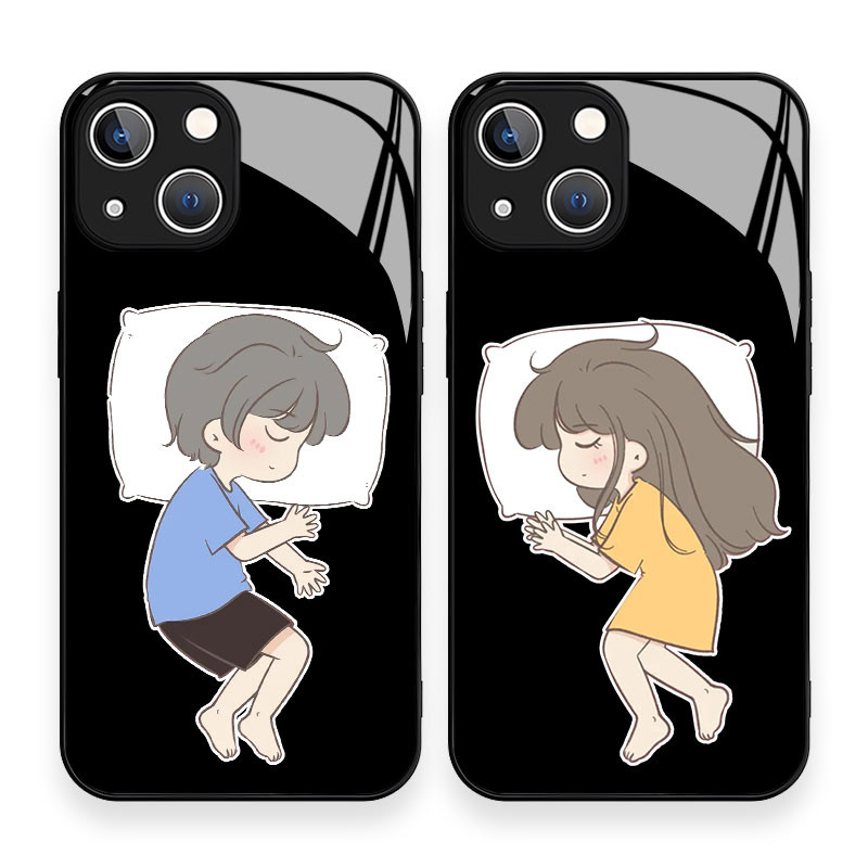 Soft Edge Glass CaseสําหรับiPhoneกรณี15 14 13 12 11 Pro Max SE 2020 X XR XS 8 7 ip 6S 6 Plusกันกระแท