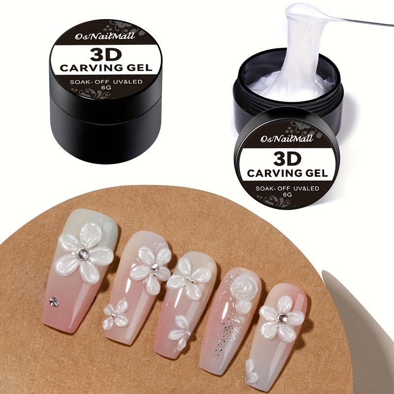 Pearlescent Non-Stick Hand Sculpting Gel - DIY 3D Nail & Foot Art Enhancer, Long-Lasting Hardening สําหรับทําเล็บมือและเล็บเท้า