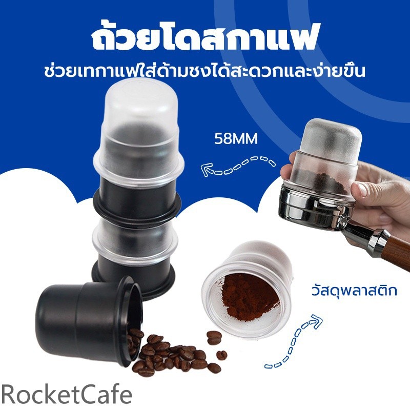 ถ้วยตวงโดสกาแฟ 58มม. ป้องกันผง Flying Away มีให้เลือกสองสี