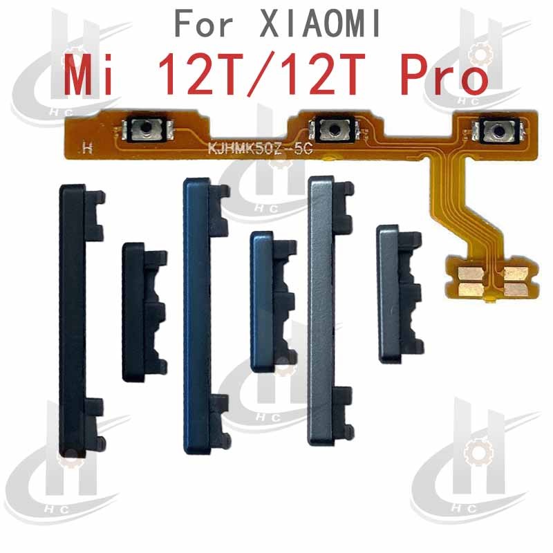 สําหรับ Xiaomi Mi 12T / 12T Pro Power volume ปุ่มด้านข้าง Flex Cable Keys ปุ่มปิดระดับเสียงขึ้นและลงปุ่มด้านข้างอะไหล่ทดแทน