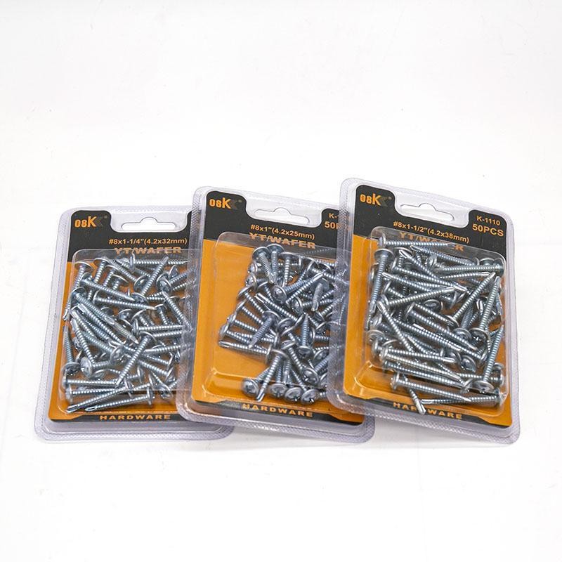 MUSCLE COW สกรูปลายสว่านหัวเวเฟอร์ 50 ตัว เลือกขนาด #8 - รูปที่ 4