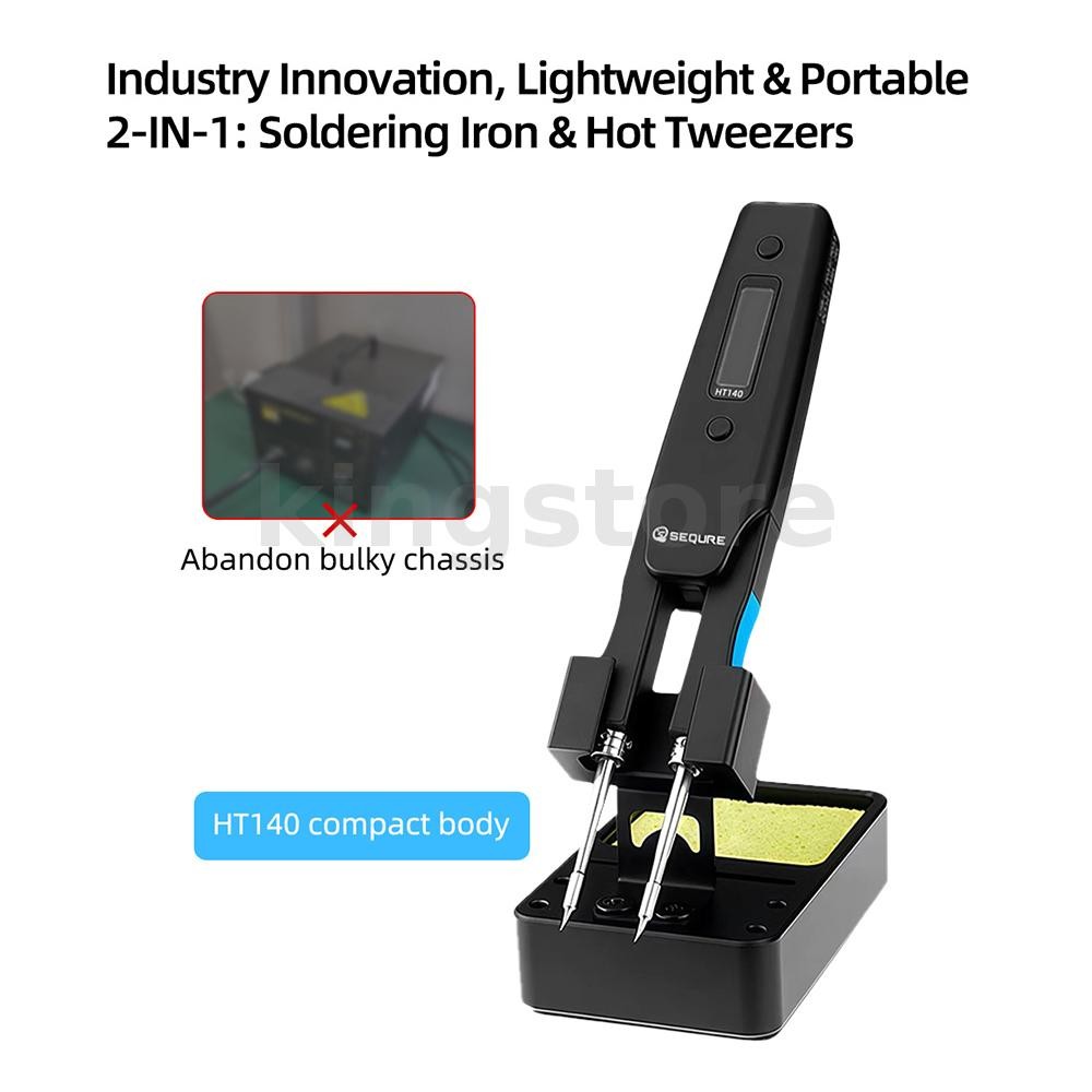 Sequre HT140 2-IN-1 แหนบร้อนและหัวแร้งใช้งานร่วมกับ C210 เคล็ดลับบัดกรีและ C120 แหนบร้อน 0Cartridge เคล็ดลับ Desoldering สนับสนุน PD|การควบคุมคุณภาพ|ไฟดีซี - รูปที่ 2