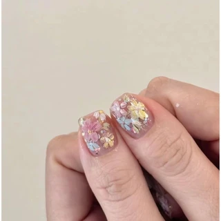 สติ๊กเกอร์ติดเล็บเล็บเล็บตกแต่งเล็บdecals Transfersนูนฤดูใบไม้ผลิดอกไม้Crayonภาพวาดสีน้ํามันน่ารักKOUDAN