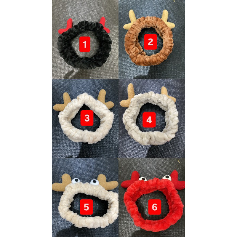 (TOS) BATH BANDANA, CRAB BATH HEADSET, DRAGON & RABBIT HORN / LARGE CRAB TOWEL HEADBAND