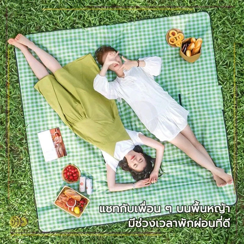 เสื่อปิกนิกผ้าลายสก็อตกันน้ำ พกพาง่าย thumbnail 7