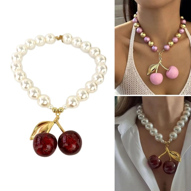 PPY สร้อยคอลูกปัดจี้เชอร์รี่คุณภาพ PPY สร้อยคอเชอร์รี่อินเทรนด์ออกแบบมาสําหรับและทนต่อการสึกหรอตลอดท