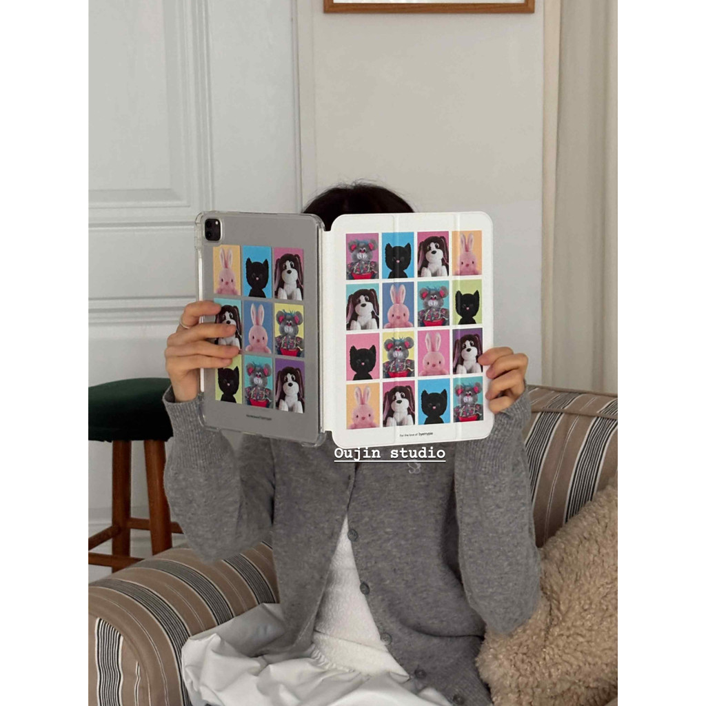 เกาหลีน่ารักการ์ตูนสัตว์สี ID Photo แท็บเล็ตโปร่งใสป้องกันกรณี ipad เหมาะสําหรับ 2025 11th Generatio
