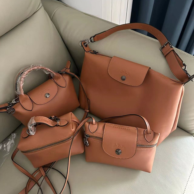 Original Longchamp/New/Cognac/Leather bag/Crossbody bag/Shoulder bag/Underarm bag/Messenger bag