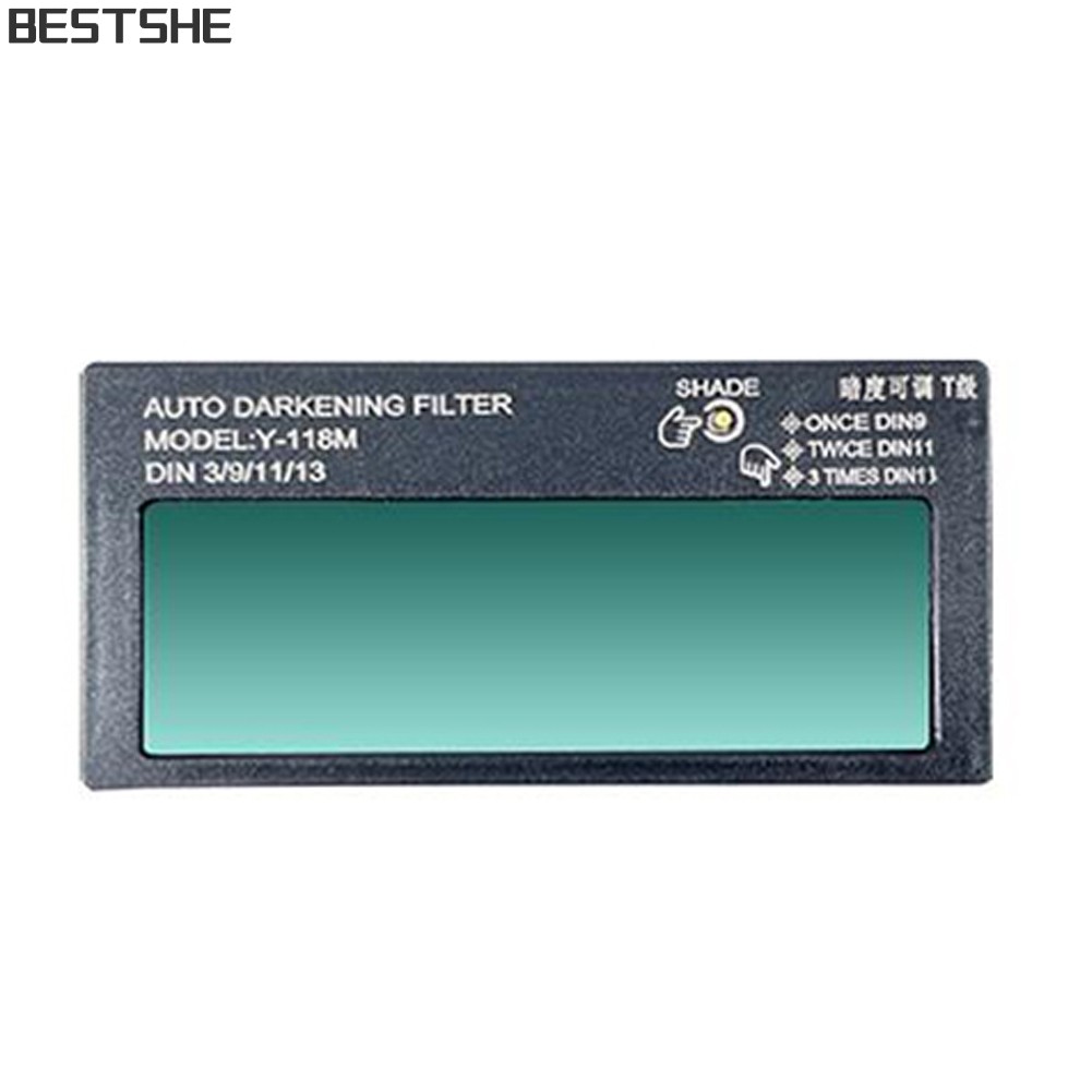 <bestshe> เลนส์เชื่อมปรับแสงอัตโนมัติ 3 ระดับ Solar LCD แว่นตาช่างเชื่อมป้องกัน