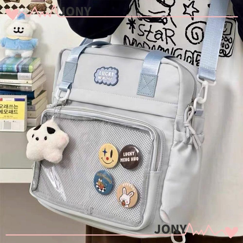 Jy1 กระเป๋าเป้สะพายหลัง, กระเป๋าถือ Harajuku Reusable, ของขวัญสร้างสรรค์ไนลอนทนทาน Casual Satchels กระเป๋าสาววัยรุ่น
