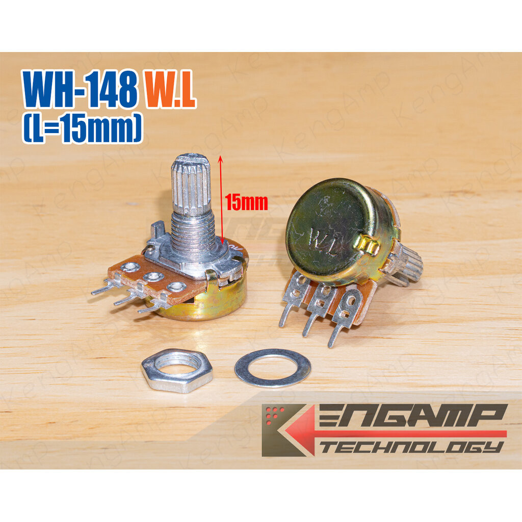 (1ตัว) [VR] WH-148 แกนยาว L=15mm ยี่ห้อ W.L 10KB 20KB 50KB 100KB 250KB 500KB