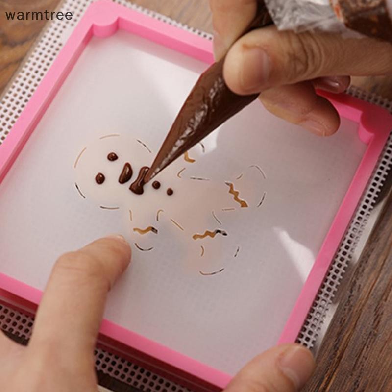 Warmtree Fondant คุกกี้แม่พิมพ์กรอบคงที่พลาสติกเค้กลายฉลุแก้ไขกรอบเครื่องมือการพิมพ์เครื่องมือตกแต่งเค้กใหม่