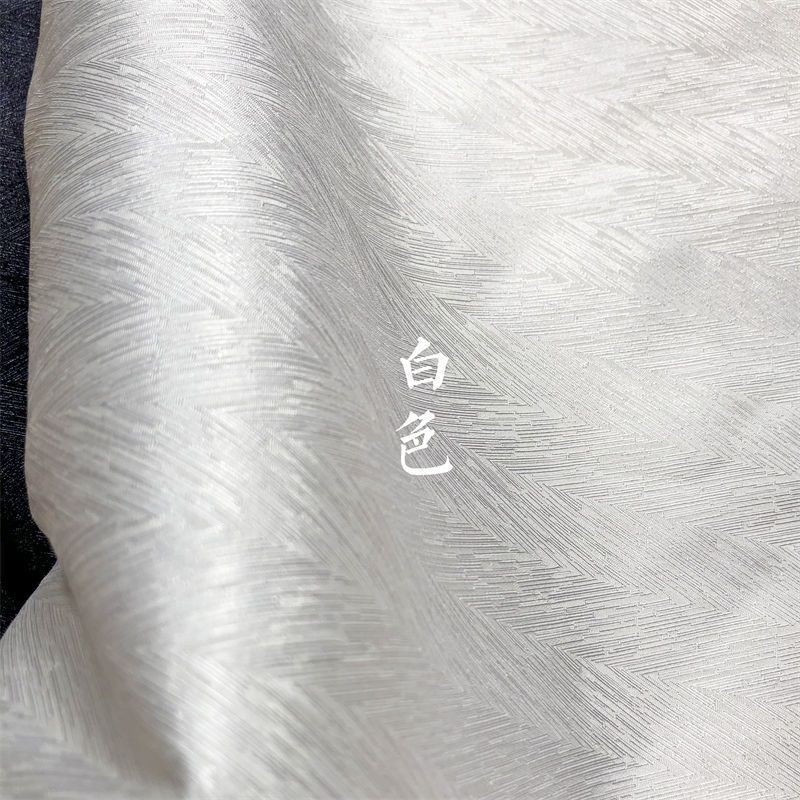 ผ้าแจ็คการ์ดสีพื้น 1.5M*0.5M ลายปลาสีเข้ม ชุดกี่เพ้า