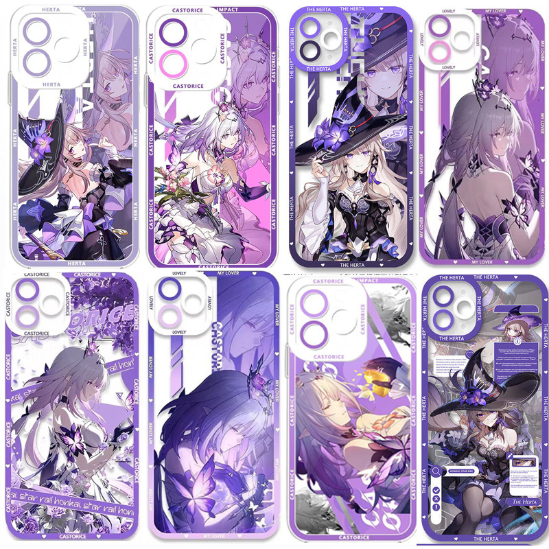 Honkai Star Rail Herta Castorice สําหรับ Samsung Galaxy A05 A05S A06 A04S A20S A31 A03 A02 M23 M54 A24 โทรศัพท์มือถือกรณีน่ารักสแควร์ TPU กล้องป้องกันรูปแบบ