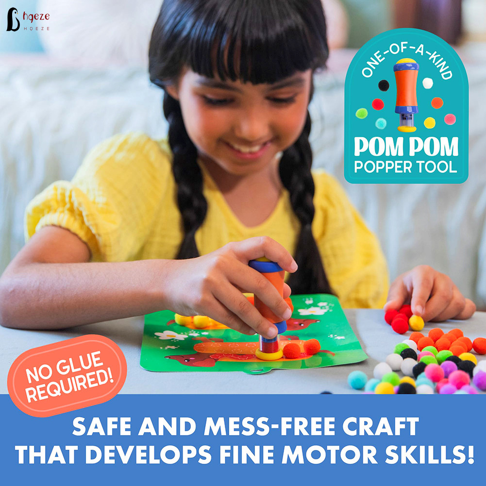 เด็กของขวัญ PomPom ชุดงานฝีมือตลกง่าย Diy อุปกรณ์งานฝีมือสําหรับเด็กผู้หญิง
