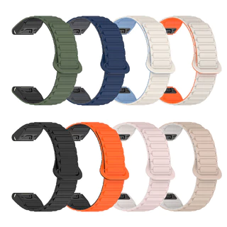 26 มม.22 มม.20 มม.แม่เหล็กซิลิโคนสําหรับ Garmin Fenix 8 7 6 5 7X 6X 7S 6S Forerunner 965 955 Descent mk 2 Approach S70 S62 Instinct Quick Fit สายรัดข้อมือแบบถอดเปลี่ยนได้
