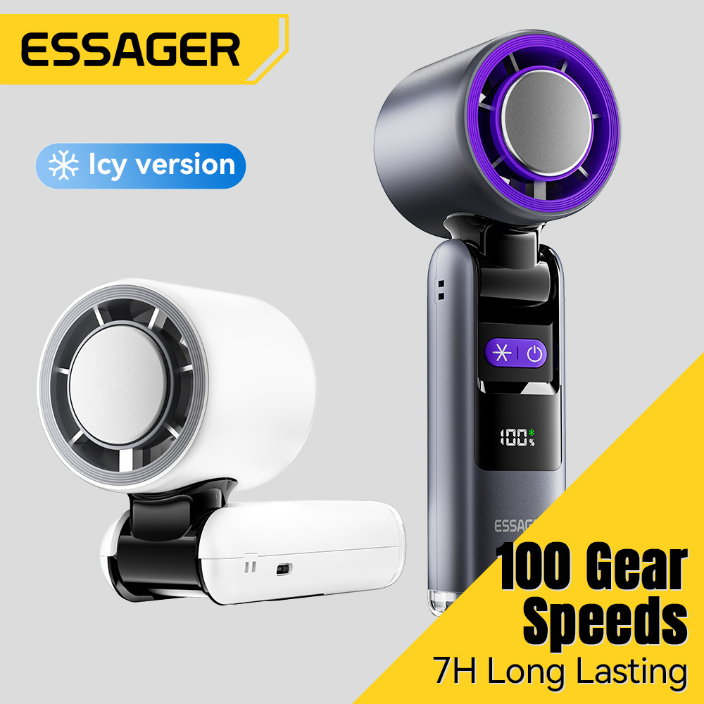 Essager พัดลมหมอกแบบพกพา 4000mAh พัดลมระบายความร้อนด้วยอากาศไฟฟ้าแบบชาร์จไฟได้สเปรย์พัดลมหมอก Humidifier Cooler