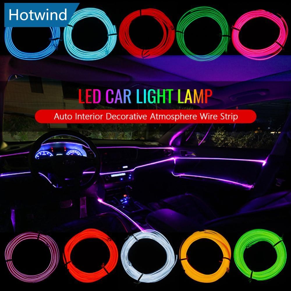 HW 1M 12V LED รถโคมไฟอัตโนมัติตกแต่งภายในบรรยากาศแถบลวด J4Q9