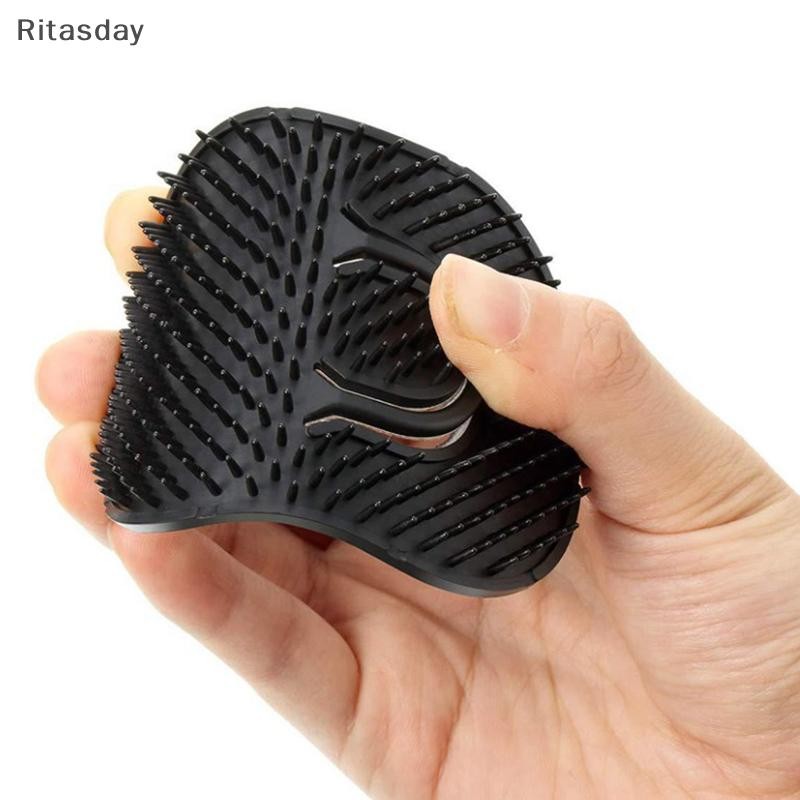 Ritasday 3 ชิ้นขนาดเล็กรอบแปรงผมกระเป๋าหวีผมผู้ชายเคราหนวดปาล์ม Travel Scalp Massager แบบพกพาใหม่