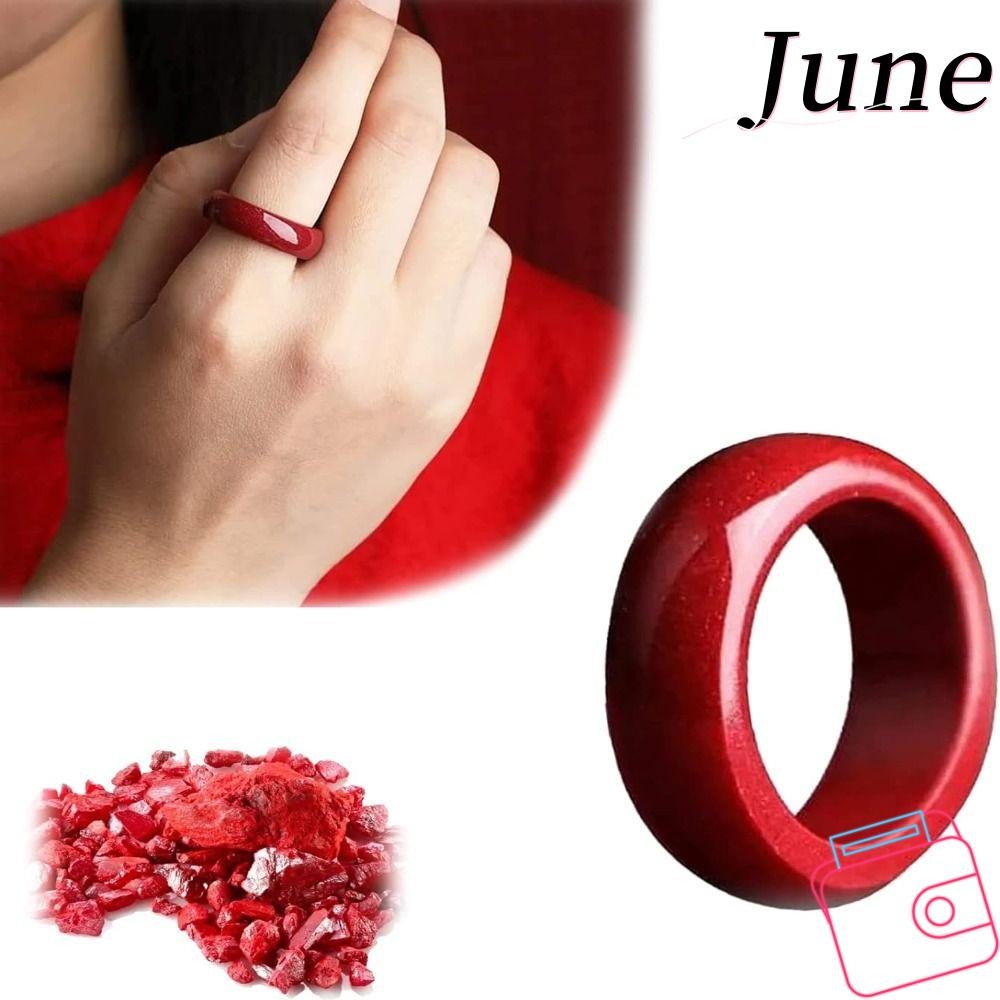 JUNE FengShui แหวน, การป้องกันนําโชคความเจริญรุ่งเรืองดึงดูดความมั่งคั่งแหวนเจริญรุ่งเรือง, สงบเงียบใจฮวงจุ้ยอุทธรณ์สีแดงแหวนป้องกันสี