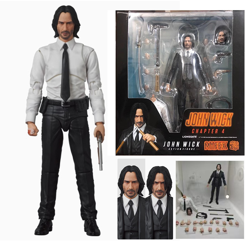 John Wick: Chapter 4 MAF 212 Action Figure John Wick 16 cm เปลี่ยน Face Figure Boxed Model เครื่องปร