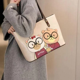 【พร้อมส่ง】miss bag fashion กระเป๋าถือ กระเป๋าสะพายข้าง กระเป๋าหนัง สไตล์เกาหลี แพค 2 ชิ้น