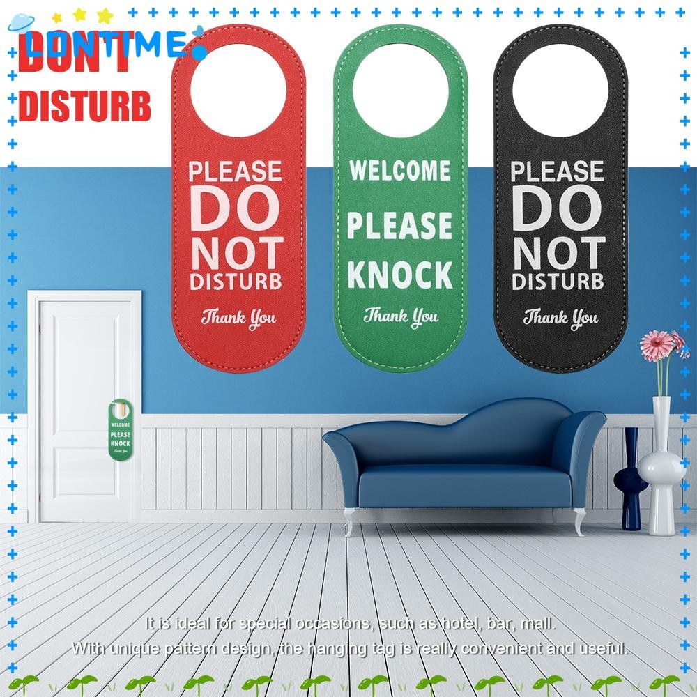 LONTIME ห้าม Disturb ป้ายเคล็ดลับสองด้านแท็กที่มีประโยชน์ PU หนัง Club Shop ลูกบิดประตูแขวนจี้
