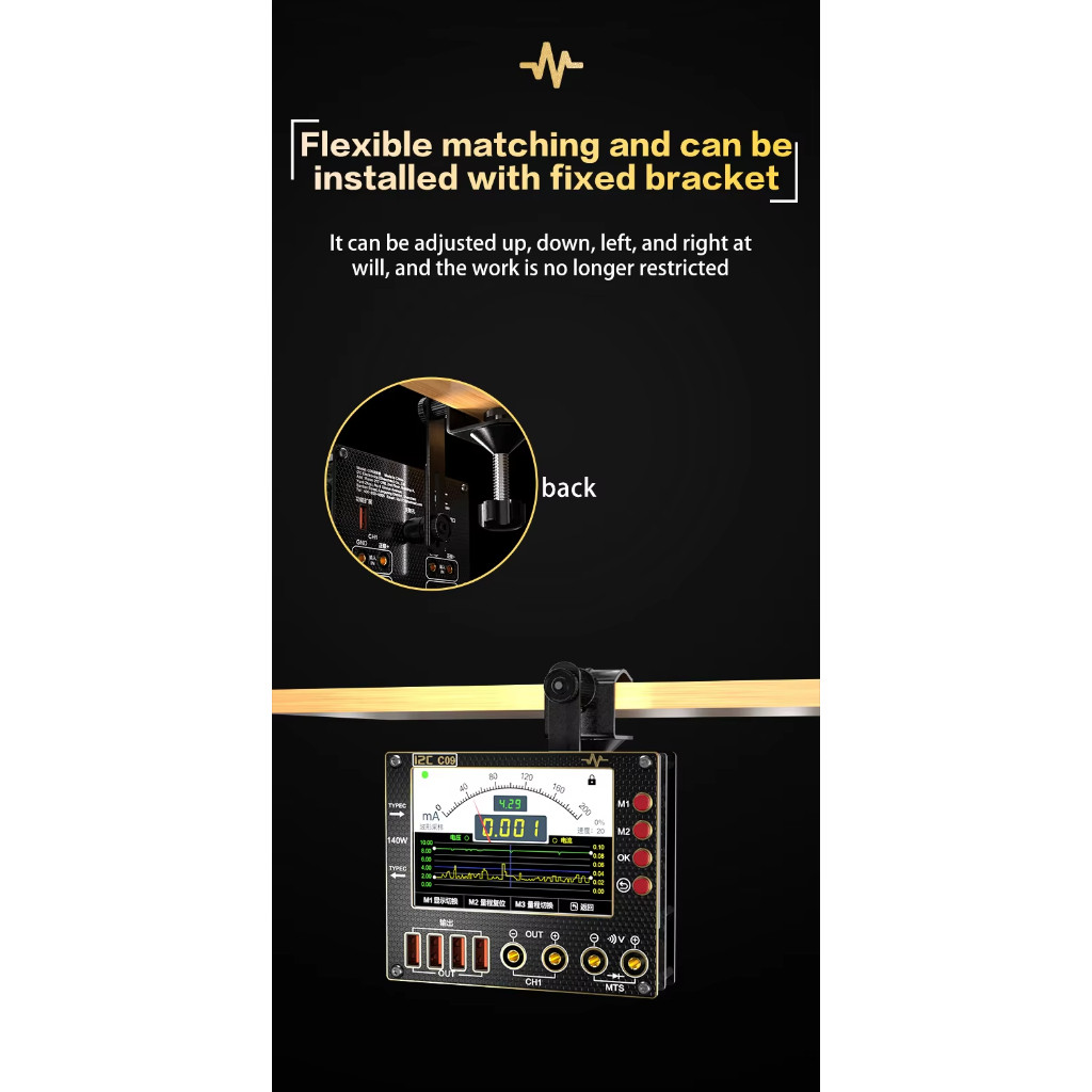แอมป์มิเตอร์รูปคลื่น รุ่นC09 8 in 1 Multi-Function ความแม่นยําสูง I2c C09 Waveform