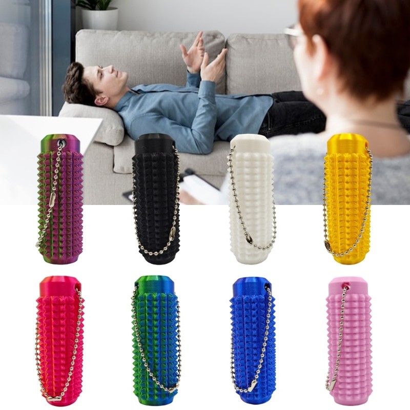 Top Roller Shape พวงกุญแจ Texture Grip ของเล่นสําหรับบวกอารมณ์สนับสนุนผ่อนคลาย