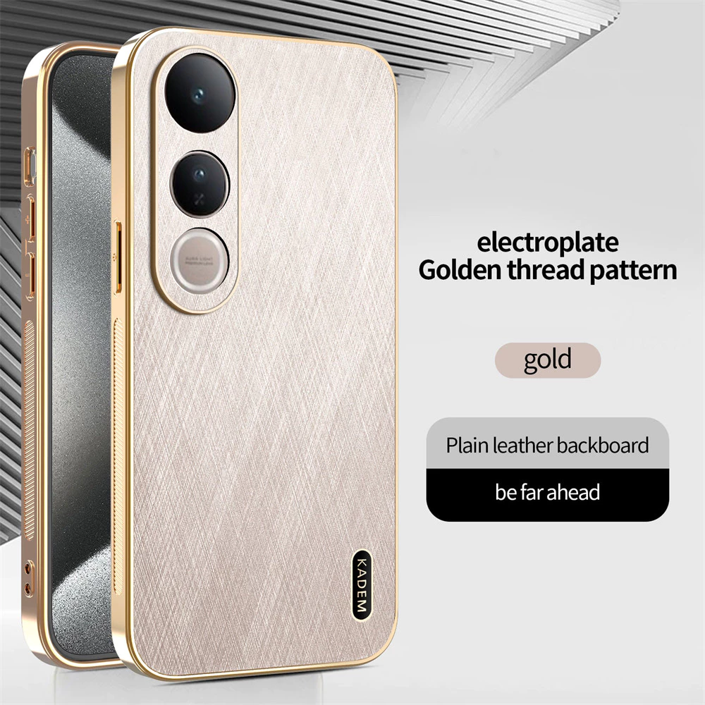 หรูหรากรณีโทรศัพท์หนังสำหรับ VIVO V60 V50 V40 Lite V30 Y38 Y19S Y04 Y21D X200S Y03 Y18 y28s X200 Pro Mini X200 Ultra วีโว่ Case กันกระแทกชุบชายแดนปกหลัง