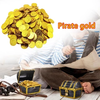 เหรียญโจรสลัด 100 เหรียญทอง coin สำหรับเล่นเกมประดับตกแต่งปาร์ตี้ แบบพลาสติก