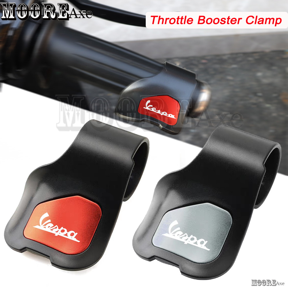 Mooreaxe สําหรับ VESPA Sprint 150 Primavera 150 GTS 300 s125 LX125 2024 2025 รถจักรยานยนต์คันเร่ง Booster Clamp Cruise Aid ควบคุมคันเร่ง Booster Grips ข้อมือ Rest
