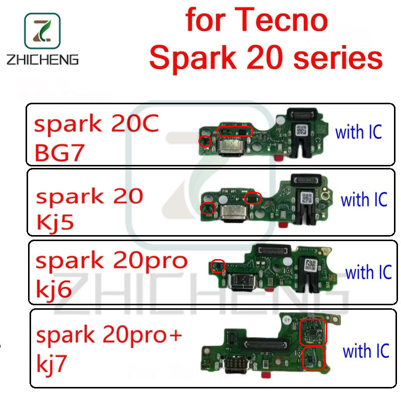 สําหรับ Tecno Spark 20C BG7/ 20 KJ5 /20PRO KJ6 /20PRO + KJ7 USB Dock Charger พอร์ตชาร์จ