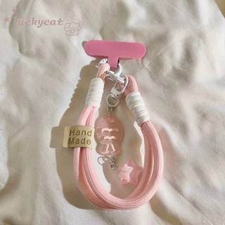 อิน หวานสีฟ้าสีชมพูคริสตัลปลาน้อยโทรศัพท์แหวนโทรศัพท์เชือกเส้นเล็กที่สําคัญเชือกเส้นเล็กป้องกันอุปกรณ์เสริมโทรศัพท